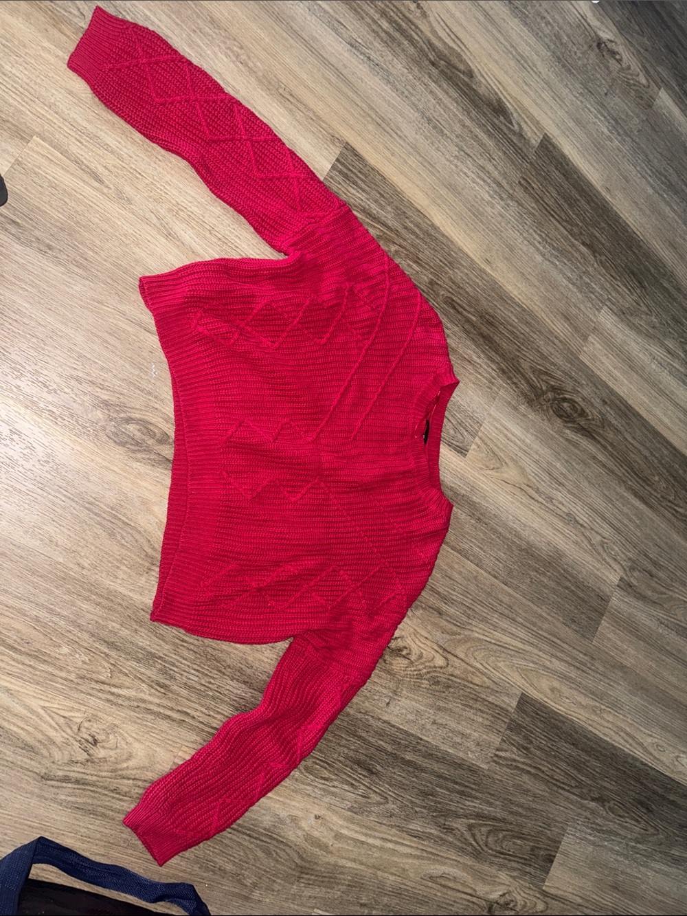 Red Ambiance Textured Crewneck Sweater